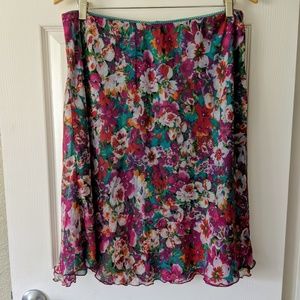 Notations Bright Floral Skirt EUC